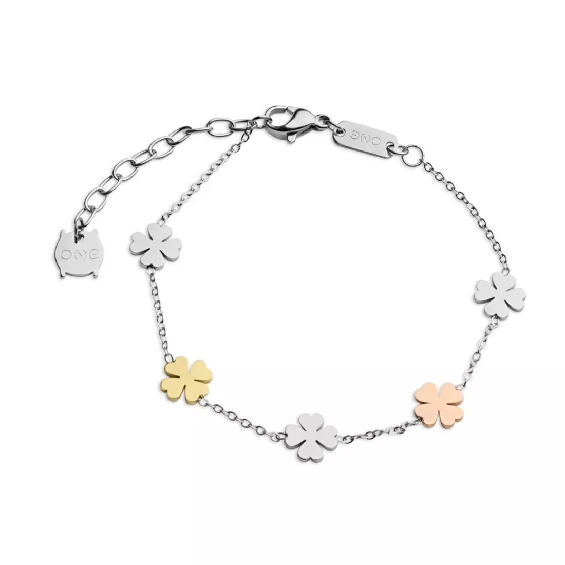 ojlfb023t_pulseira_one_lucky_flower_prateada_ouro_rosa_dourada_trevos