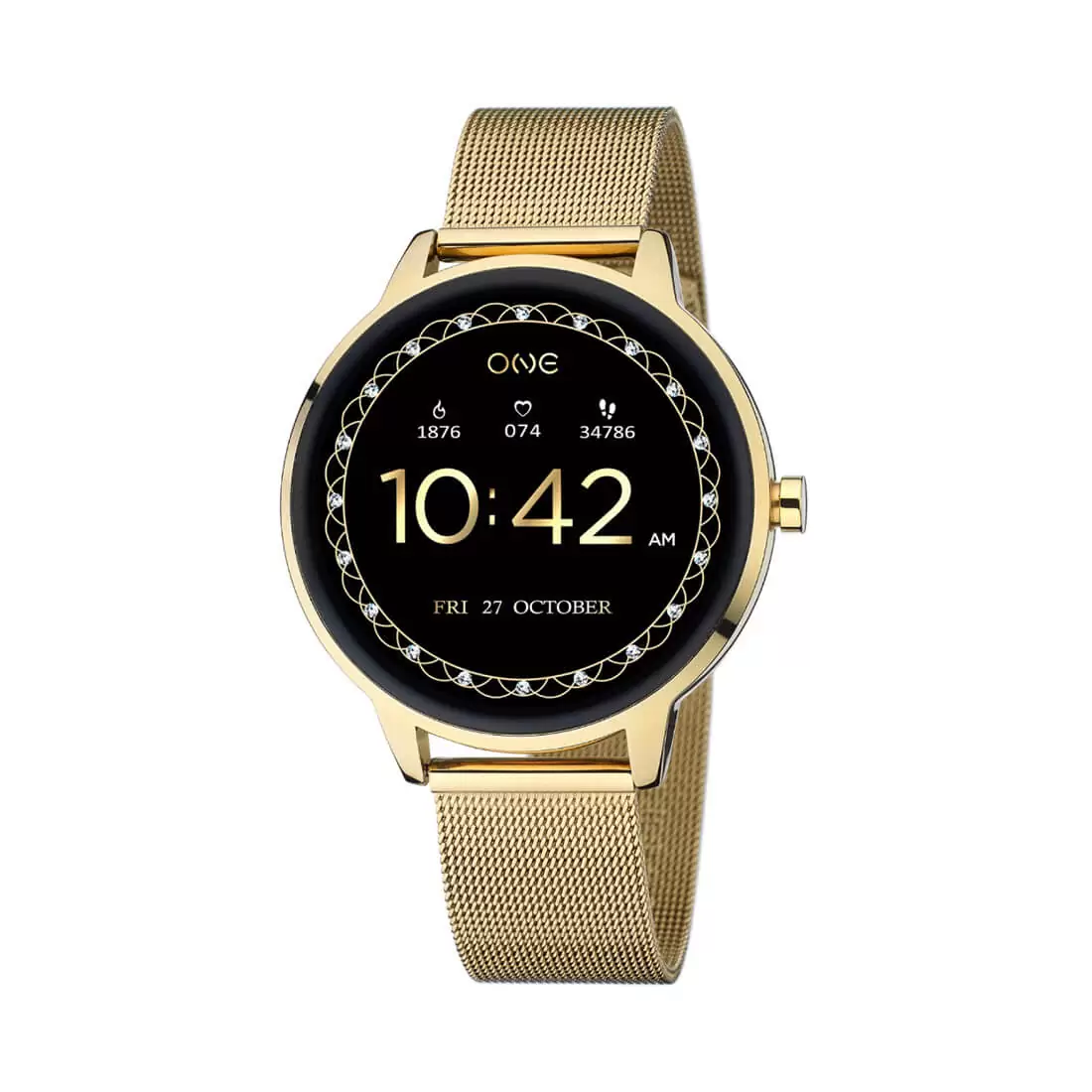 smartwatch-one-queencall-gold-mesh